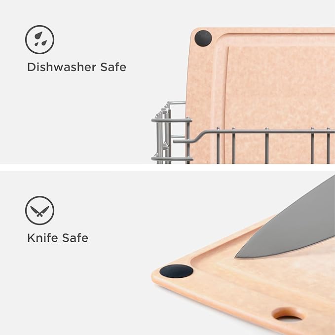 Epicurean All-In-One Cutting Board with Non-Slip Feet and Juice Groove, 10" × 7", Natural/Black - Image 5