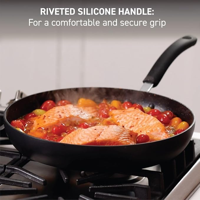 T-Fal Ultimate Hard Anodized Nonstick Fry Pan Set 3 Piece: 8, 10.25, & 12 Inch, Oven Broiler Safe 400F, Kitchen Cookware Set, Pots and Pans Set Non Stick, Frying Pans, Skillets, Dishwasher Safe, Onyx - Image 5