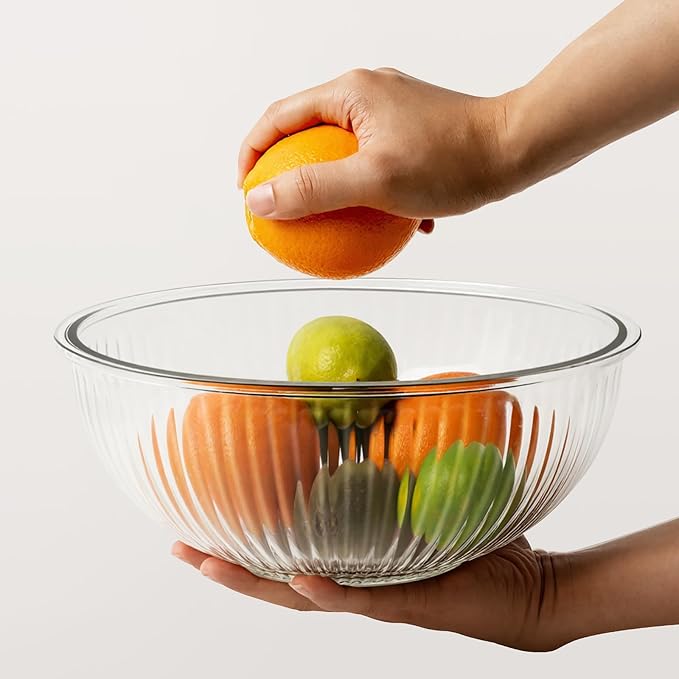 Glass Mixing Bowls with Lids Sets, 5 Packs Glass Bowls with Lids for Kitchen Baking, Meal Prepping and Salad, Bpa Free and Dishwasher Safe Serving Bowls, 0.2/0.5/1.1/2.1/3.7Qt - Image 8