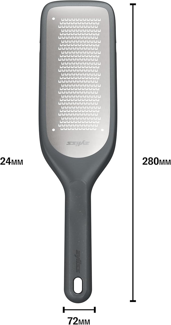 Zyliss Coarse Grater – Handheld Cheese & Vegetable Grater with Stainless Steel Blade & Wheat Straw Handle – Ideal for Hard Cheese, Carrots, Apples & More – Includes Protective Cover Doubles as Scraper