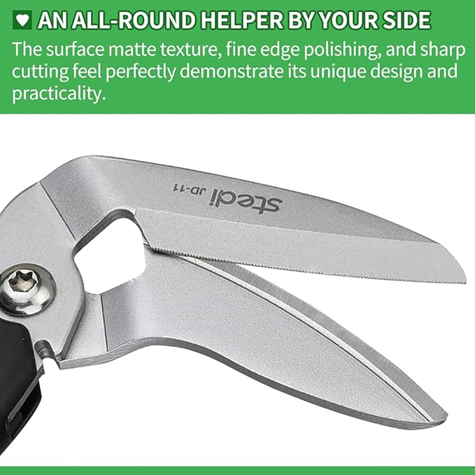 stedi 9-Inch Scissor Heavy Duty, All Purpose Scissors, Cardboard and Carpet Shears, TPR Handle, Extremely Sharp Blades with Finely Serrated -Easy Cutting Thick Paper, Leather, Fabric - Image 6