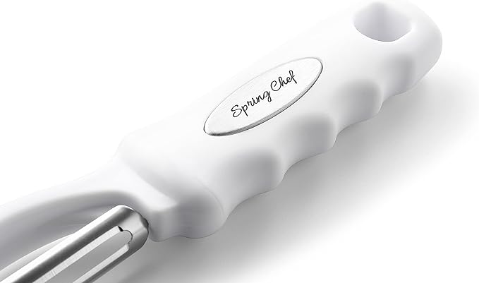 Spring Chef Premium Swivel Vegetable Peeler, Comfrotable Handle and Ultra Sharp Stainless Steel Blades - Perfect Kitchen Peeler For Veggie, Fruit, Potato, Carrot, Apple - White - Image 9