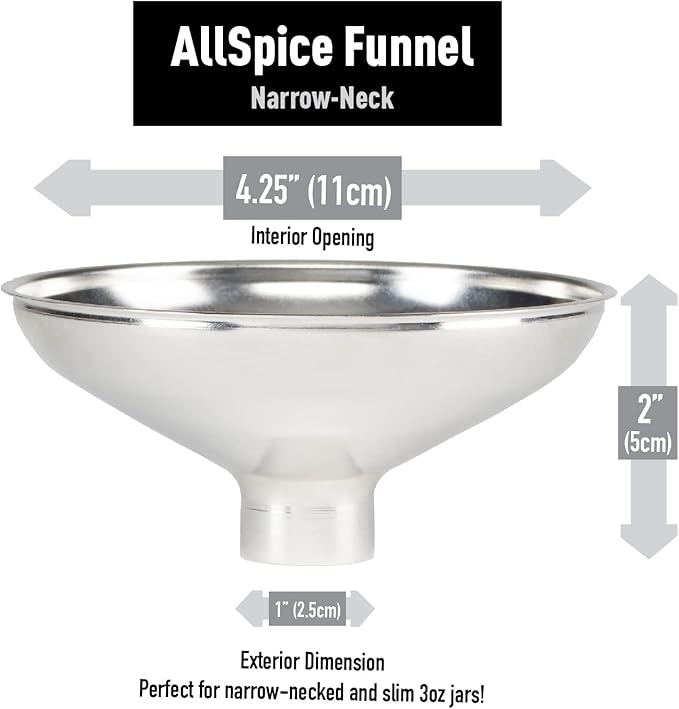 AllSpice Spice Funnel Metal Stainless Steel 18/8 (1" Bottom) - Image 4