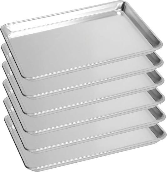 6 Pack Big Size Baking Sheet Pan, Aluminum Commercial Cookie Sheet Pan, Durable & Anti-Stick 15”x 21” by FSUON