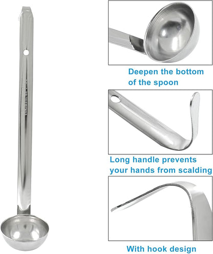 Piutouyar 3 Pcs 1 oz Soup Ladle Set, Stainless Steel Ladle with Long Hooked Handles Kitchen Cooking Serving Ladle Accessories for Cooking Soup Sauce Stews - Image 5