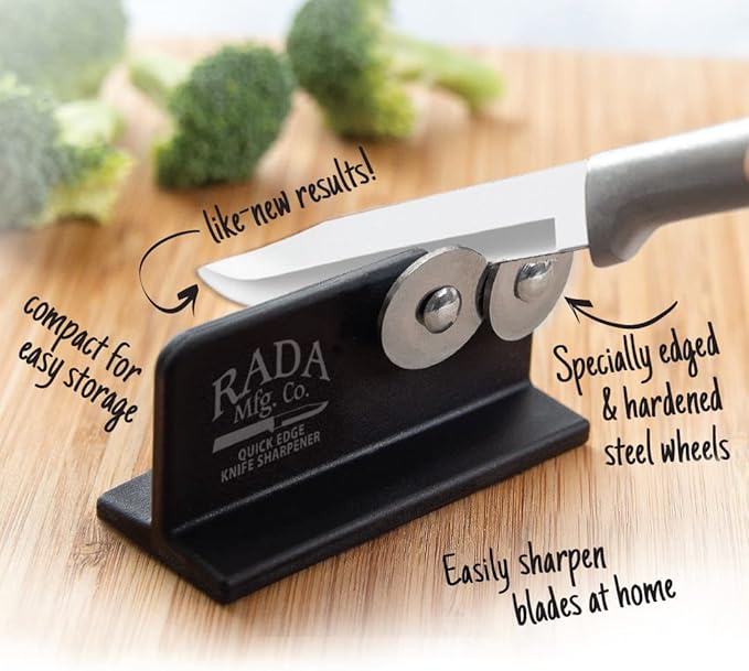 Rada Cutlery Quick Edge Knife Sharpener (R119), 3.5" x 2", Stainless Steel Wheels - Image 6