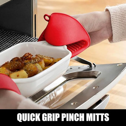 Rorecay 6pcs Oven Mitts and Pot Holders Sets for Kitchen, Extra Long Silicone Oven Gloves Heat Resistant 500 Degrees Non-Slip Potholders Hot Pads for Baking Cooking, Quilted Liner, Red - Image 8