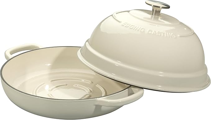 EDGING CASTING Enameled Cast Iron Dutch Oven Pot with Lid, Round Bread Oven for Homemade Sourdough Bread Baking, 6 Quart, White - Image 5