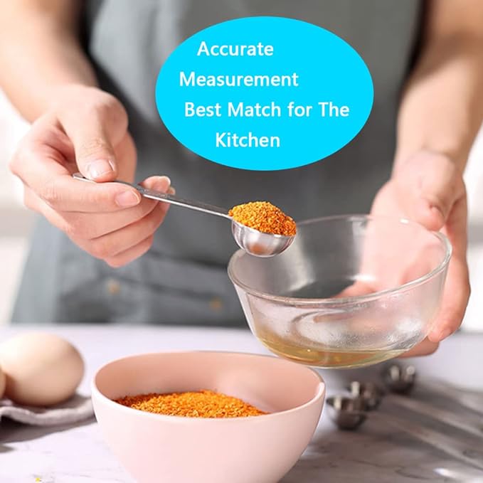 AIKEXIN 20-Piece Measuring Cups and Spoons Set, Nesting Stainless Steel Measuring Cups Spoons with Plastic Measuring Cup for Dry and Liquid Ingredients, Kitchen Cooking & Baking Gadgets - Image 3