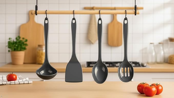 Reston Lloyd Spatula, Turner for Non-stick pans, Heat Resistant, BPA Free Melamine Utensil with Ergonomic Handle,11 inch, Charcoal - Image 5