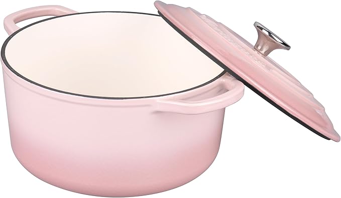 VORRINGARD Enameled Cast Iron Dutch Oven Pot with Lid, for Sourdough Bread Baking, Round Dutch Ovens, 4.5 Quart, Pink - Image 5