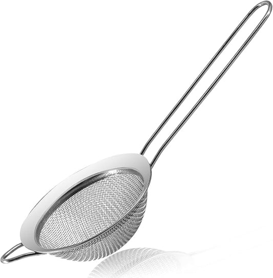 Anaeat Fine Mesh Strainers - Premium Stainless Steel Colander Sieve Sifters, with Durable Mesh and Sturdy Handle, Excellent for Sifting Dry ingredients, Flour, Pastas, Rice, Tea (3.94"）