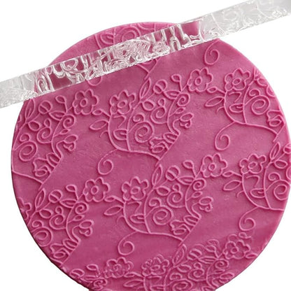 Acrylic Rolling Pin with 28 Patterns, Lightweight 6.3x0.4 Inch Textured Design for Cookie Dough and Pastry (#25)