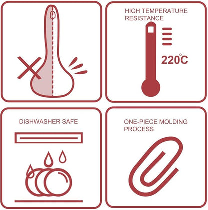 uxcell Silicone Soup Ladle Spoon 8.5 Inch Heat Resistant to 450°F One Piece Design Restaurant Kitchen Cooking Utensil for Serving Soup Red