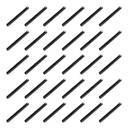 MECCANIXITY 120Pcs Slotted Split Roll Pins 2/25 Inch(2mm) Dia. 1 Inch(25mm) Length Steel Spring Tension Expansion Dowels for Secure Fastening, Black