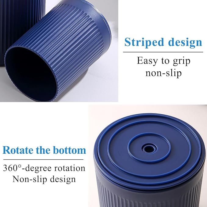 Kyraton Cooking Utensils Holder 2pcs, 360° Rotating Heavy Duty Plastic Kitchen Utensil Holder for Countertop, The Small Utensil Crock for Cutlery Silverware, Tooth Brush, Desk Pencil Pen - Image 8