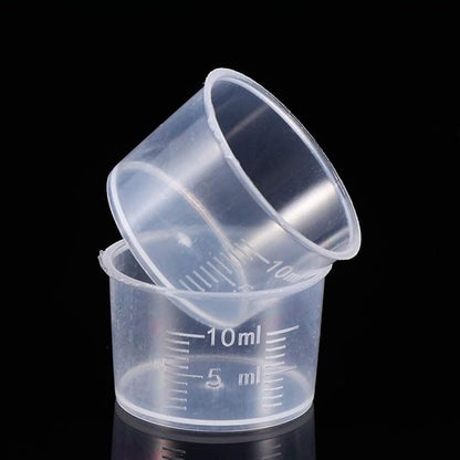 TOYANDONA Disposable Measuring Cup Set Pack of 100 Clear Plastic Measuring Cup 10ml Transparent Containers Thickened Measuring Cups for Mixing Paint, by TOYANDONA