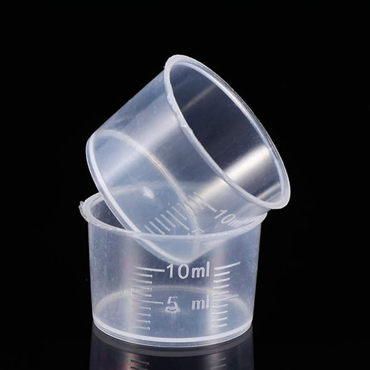 TOYANDONA Disposable Measuring Cup Set Pack of 100 Clear Plastic Measuring Cup 10ml Transparent Containers Thickened Measuring Cups for Mixing Paint, by TOYANDONA