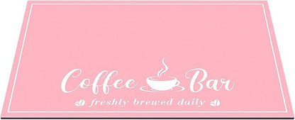 CooRug Absorbent Coffee Mat, Fashion Dish Drying Mat for Kitchen Counter Coffee Bar Accessories Espresso Machine Dish Rack 16" x 24" Pink - Image 9