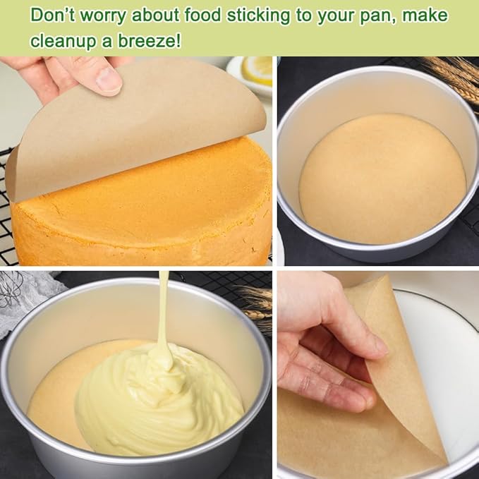 BOYAN Parchment Paper Rounds, Set of 220, Non Stick 9 Inch Parchment Paper for Baking, Pre-cut Cake Pan Parchment Paper Sheet for Round Cake Pan, Springform Pan, Air Fryer and More