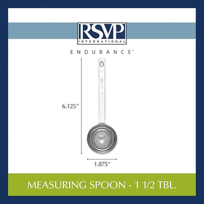 RSVP International Endurance Kitchen Collection Open Stock Measuring Spoon, Stainless Steel, Dishwasher Safe, 1.5-Tablespoon - Image 7
