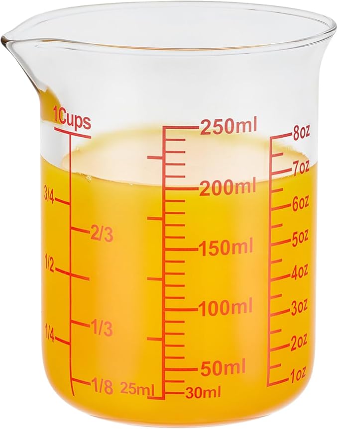 Ackers Glass Measuring Cup 1 Cup,8oz Borosilicate Liquid Measuring Cup with Spout - Image 9