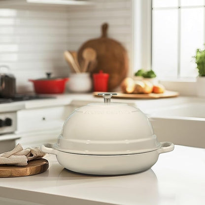 EDGING CASTING Enameled Cast Iron Dutch Oven Pot with Lid, Round Bread Oven for Homemade Sourdough Bread Baking, 6 Quart, White - Image 7
