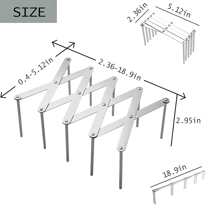 GREATLINK Adjustable Pot Lid Organizers, Dish Rack to Store Houseware, Plate Rack While Cooking, Kitchen Cabinet Pantry Pan and Pot Lid Organizer Rack Holder,4 sectional, 1Pcs - Image 2