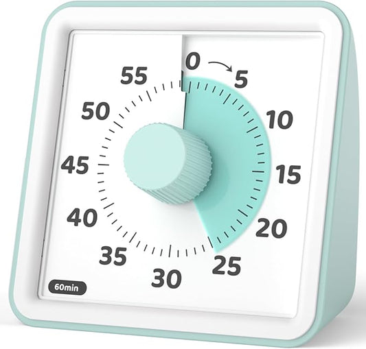 LIORQUE Visual Timer for Kids, 60-Minute Countdown Timers for Classroom Office Kitchen with Silent Operation, Kids Timer for Teaching (Batteries Included) by LIORQUEProducts