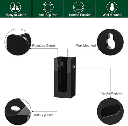 Disposable Coffee Cup Dispenser with Handles, Countertop or Wall Mount Hot/Cold Drink Cup and Lid Holder - Bathroom/Kitchen/Office Acrylic Cup Lid Storage Organizer (1 Compartment, Black)