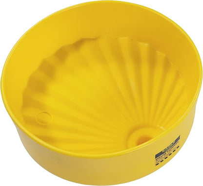 Eagle 1660 Drum Funnel – 18" Diameter, Yellow HDPE, Fits 30 & 55 Gallon Drums, 6" Side Walls to Reduce Splashing, Spout Fits 2" NPT Bung, Durable & Chemical-Resistant – Made in the USA - Image 2