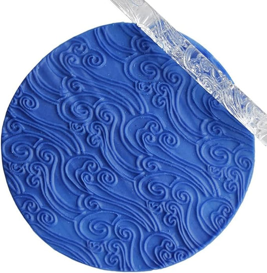 Rengue Acrylic Rolling Pin with 28 Patterns, Compliant Material, Comfortable Grip, 16 X 1 Cm, Lightweight for Dough and Pastry Acrylic Rolling Pin with 28 Patterns, Nan Kitchen (#27)