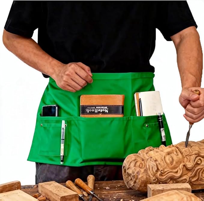 TiwerlfeServer Waist Aprons with 5 Pockets - 11.5 Inch Waterdrop & Oil Resistant Waitress Waiter Half Apron