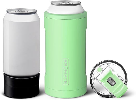 BrüMate Hopsulator Trio 3-in-1 Insulated Can Cooler for 12oz / 16oz Cans + 100% Leak Proof Tumbler with Lid | Insulated for Beer, Soda, and Energy Drinks