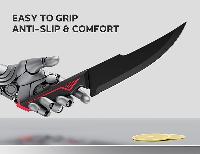 Knife Set - 15 PCS Kitchen Knife Set with Built-in Knife Sharpener Block - Stainless Steel Knife Block Set - Dishwasher Safe, Elegant Box for Men Women, Mothers Day, Red - Image 7