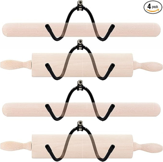 YYST Rolling Pin Holder Rolling Pin Display Rack Rolling Pin Storage - Hardware Included - No Rolling Pin-4/PK