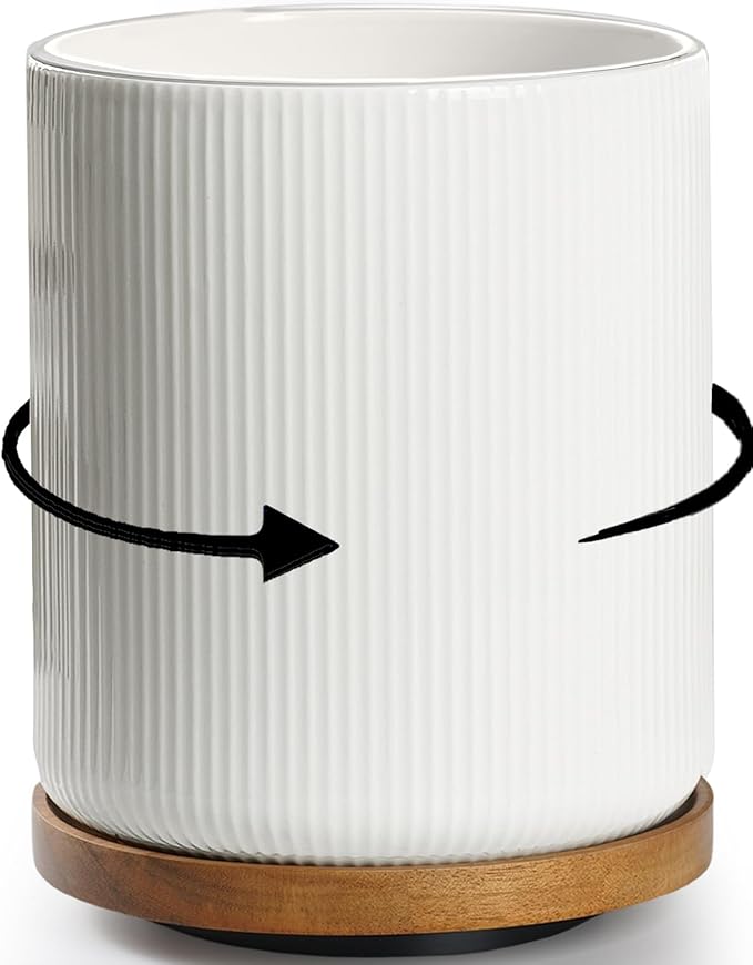 getstar Extra Large Rotating Utensil Holder for Kitchen Counter, 7.9" Ceramic Utensils Crocks Set for Countertop Large & Small Utensil Organizer for Spatula Farmhouse Kitchen Decor by Getstar