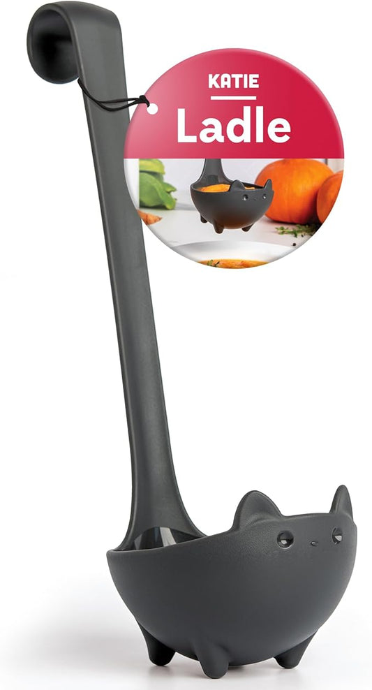 OTOTO Katie Cat Soup Ladle - Halloween Gifts Black Cat, Gothic Gifts, Gifts for Cat Lovers - Spooky Cat Gift, Cute Kitchen Accessories, Fun Gifts (Katie Cat, Black) by OTOTO