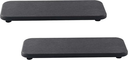 NiuYichee 2 Pcs Water Absorbing Stone Trays, Kitchen/Bathroom Sink Soap Dish, Diatomite Tray Used for Hand Soap & Cosmetic Bottles in the Modern Home, 4" W x 9" L, Dark Gray