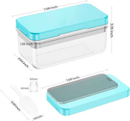 Ice Cube Tray with Lid and Bin, 28 pcs Ice Cubes Molds, Ice Trays for Freezer, Ice Cube Tray Mold, with 1 tray, Ice Freezer Container, Spill-Resistant Removable Lid & Ice Scoop, for Whiskey,Cocktail - Image 3