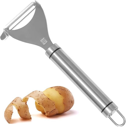 Potato Peeler Stainless Steel, Y Peeler Multifunctional Vegetable Peeler for Kitchen, Ultra Sharp Swivel Blade, Fruit & Veggie Peeler, Built-in Eye Remover, Hang Loop
