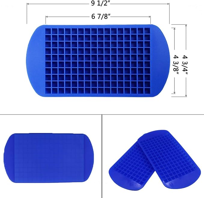 LeeYean Silicone Mini Ice Cube Trays 2 Pack, 160 Small Ice Cube Molds Easy Release Crushed Ice Cube for Chilling Whiskey Cocktail, BPA Free Flexible Stackable and Durable Soft Mold Storage Containers - Image 2