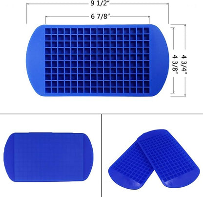 LeeYean Silicone Mini Ice Cube Trays 2 Pack, 160 Small Ice Cube Molds Easy Release Crushed Ice Cube for Chilling Whiskey Cocktail, BPA Free Flexible Stackable and Durable Soft Mold Storage Containers - Image 2