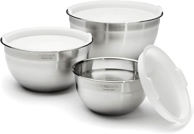 Cuisinart Mixing Bowl Set, Stainless Steel, 3-Piece, CTG-00-SMB by Cuisinart
