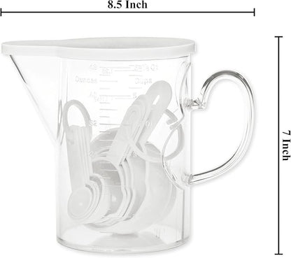 Measuring Cups and Measuring Spoons Set of 10 Pieces, Supreme Housewares Plastic Multi-Purpose Home Essentials Cooking, and Baking Tools BPA Free Dishwasher Safe for Liquid and Dry (White) - Image 2