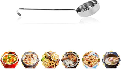 10.55 Inch 3 oz 6 Pcs Silver Stainless Steel 201 Long Handle Soup Spoon for Holding Food Kitchen Cooking Stirring Cooking Spoon