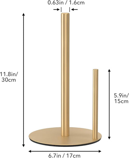 Paper Towel Holder Gold, Premium Stainless Steel Kitchen Roll Dispenser, Countertop Roll Organizer - Image 5