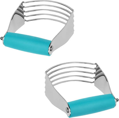 Dough Blender Heavy Duty Pastry Cutter Stainless Steel Butter Cutter Professional Baking Tool For Mixing Flour Butter (Blue) - Image 6
