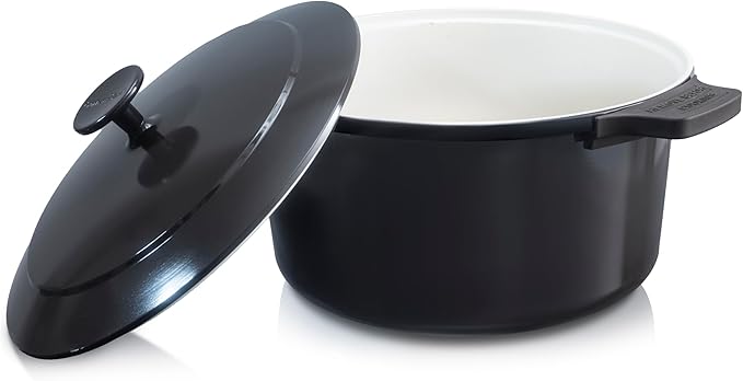 Gotham Steel 5 Qt Lightweight Dutch Oven Pot with Lid & Holders, Ceramic Non Toxic, Oven Safe & Even Heat Retaining Dutch Oven for Bread Baking Sourdough, Soup, Casserole, 70% Lighter than Cast Iron by GothamSteel