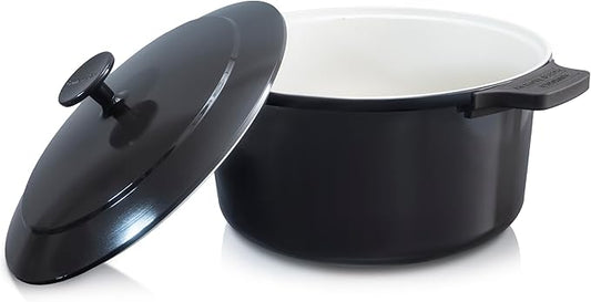 Gotham Steel 5 Qt Lightweight Dutch Oven Pot with Lid & Holders, Ceramic Non Toxic, Oven Safe & Even Heat Retaining Dutch Oven for Bread Baking Sourdough, Soup, Casserole, 70% Lighter than Cast Iron by GothamSteel